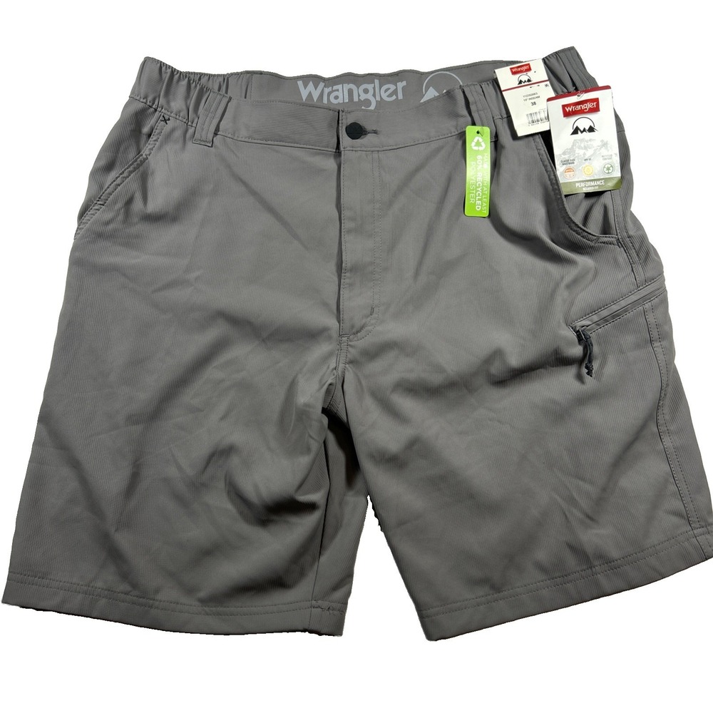Wrangler Performance Relaxed Fit CARGO Shorts Mens 38x10 Gray NEW! NWT